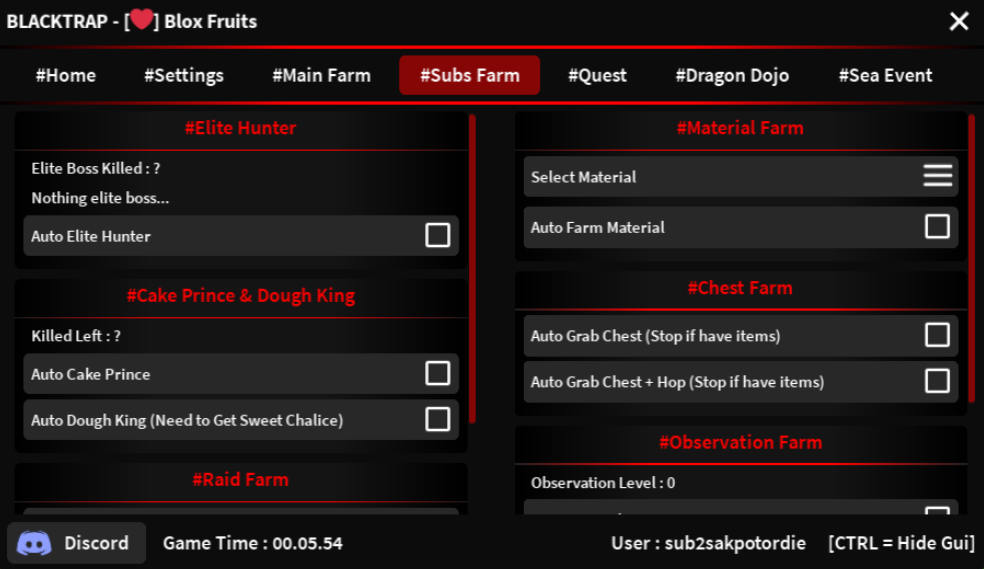 Roblox Blox Fruits Script Ronix Hub GUI