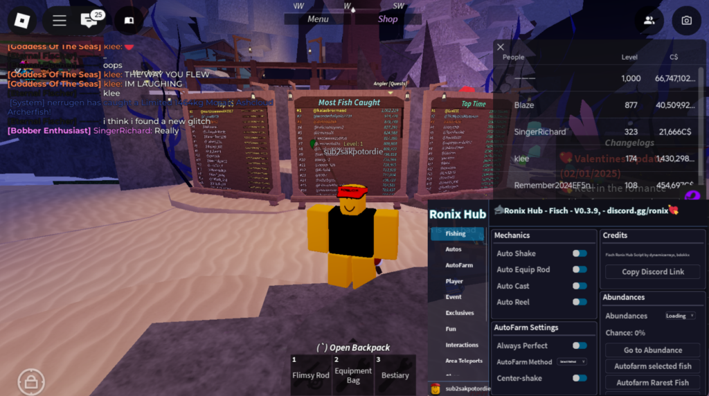 Roblox Fisch Script Ronix Hub GUI