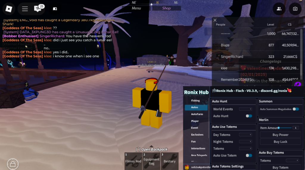 Roblox Fisch Script Ronix Hub GUI