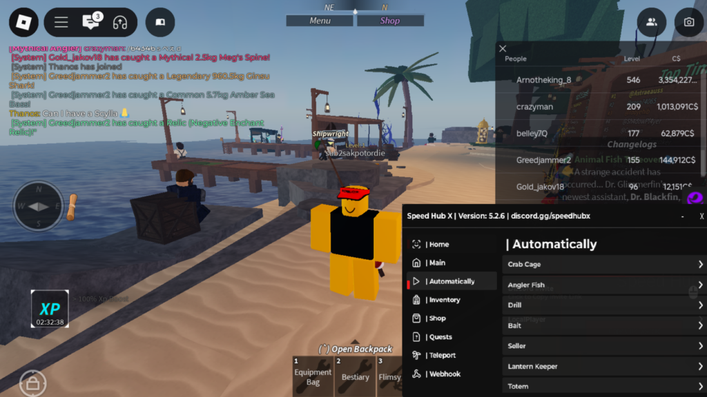 Roblox Fisch Script Speed Hub X V2 GUI